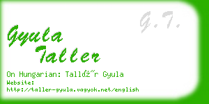 gyula taller business card